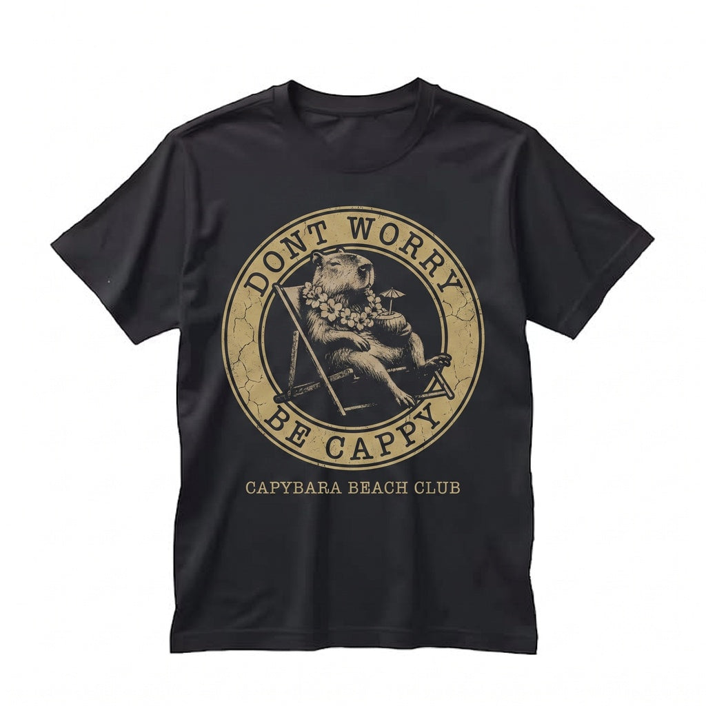 Funny Dont Worry Be Cappy Beach Vacation Graphic Apparel, Summer Animal Lover Present, Unisex TShirt