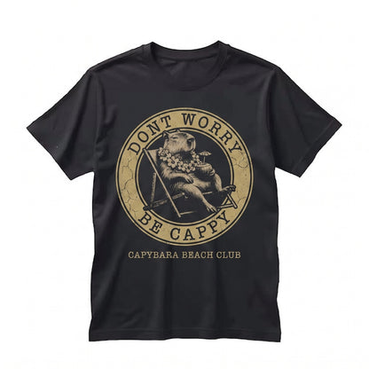 Funny Dont Worry Be Cappy Beach Vacation Graphic Apparel, Summer Animal Lover Present, Unisex TShirt