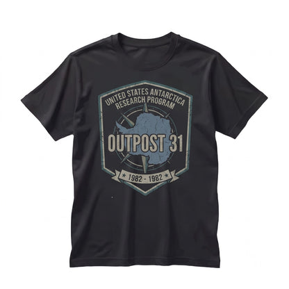 Outpost 31 Retro 80s Horror Movie Antarctica Research Station Alien Graphic Unisex TShirt