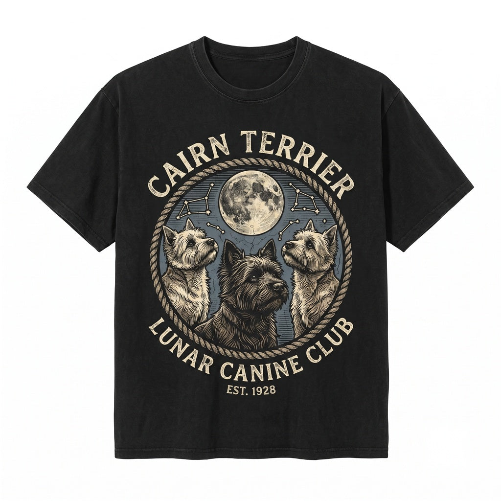 Three Cairn Terrier Moon Space Dog Lover Cute Galaxy Starry Cosmic Pet Art Gift Unisex TShirt