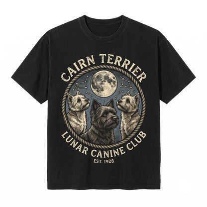 Three Cairn Terrier Moon Space Dog Lover Cute Galaxy Starry Cosmic Pet Art Gift Unisex TShirt