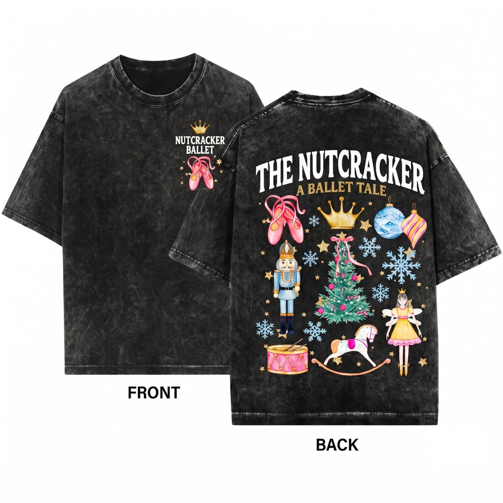 Nutcracker Ballet Christmas Holiday Winter Pullover Xmas Gift Unisex Wash T-Shirt