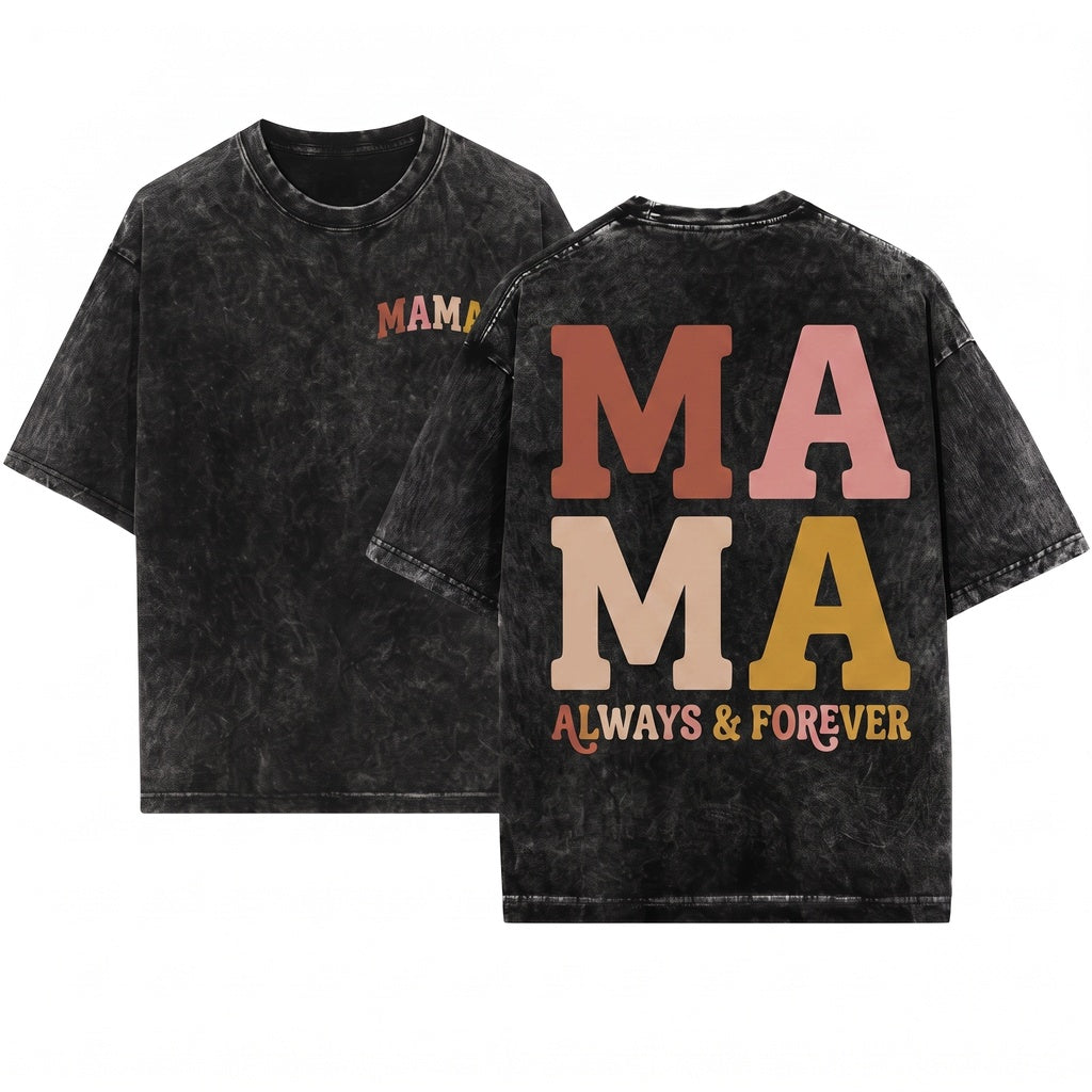 Retro Collegiate Mama Vintage Family Top Unisex Wash T-Shirt
