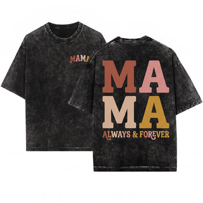 Retro Collegiate Mama Vintage Family Top Unisex Wash T-Shirt