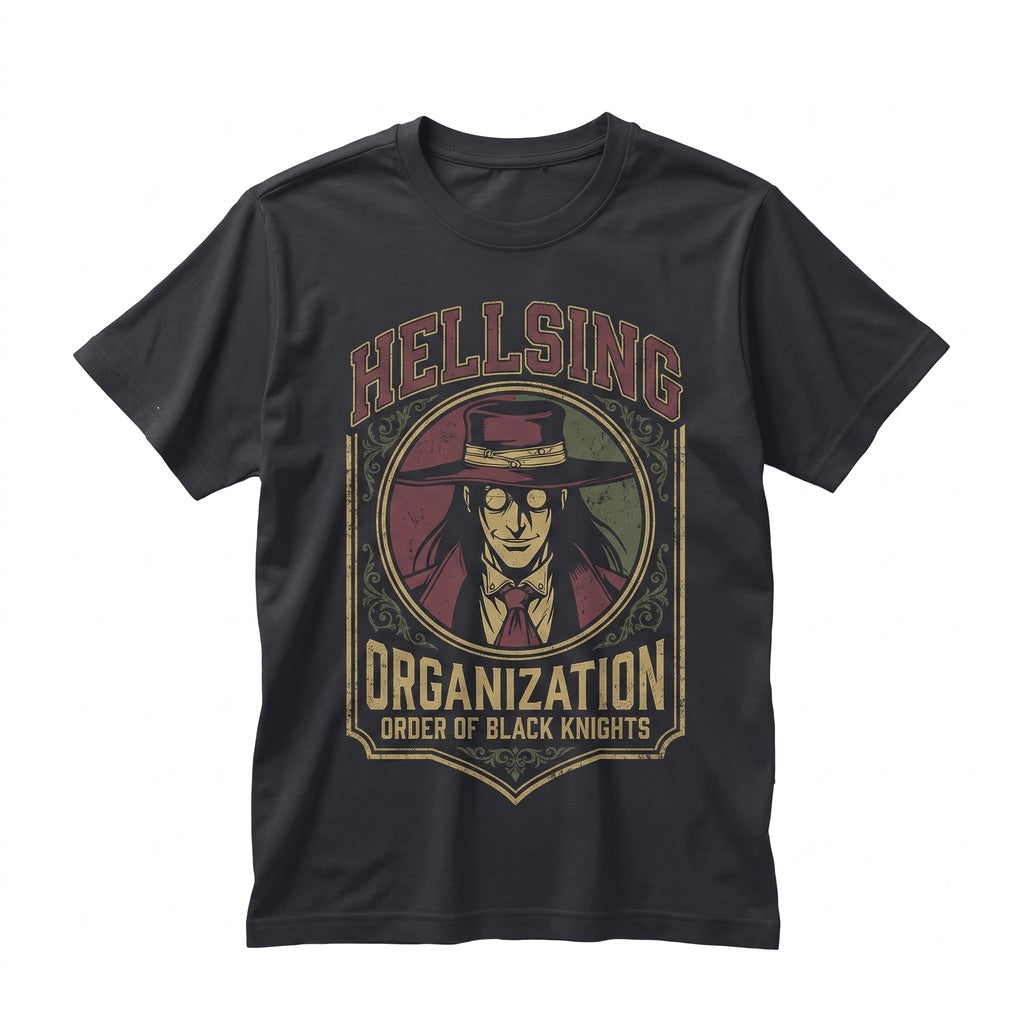 Ultimate Vampire Alucard Anime Pentagram Dark Gothic Horror Graphic Apparel Unisex TShirt