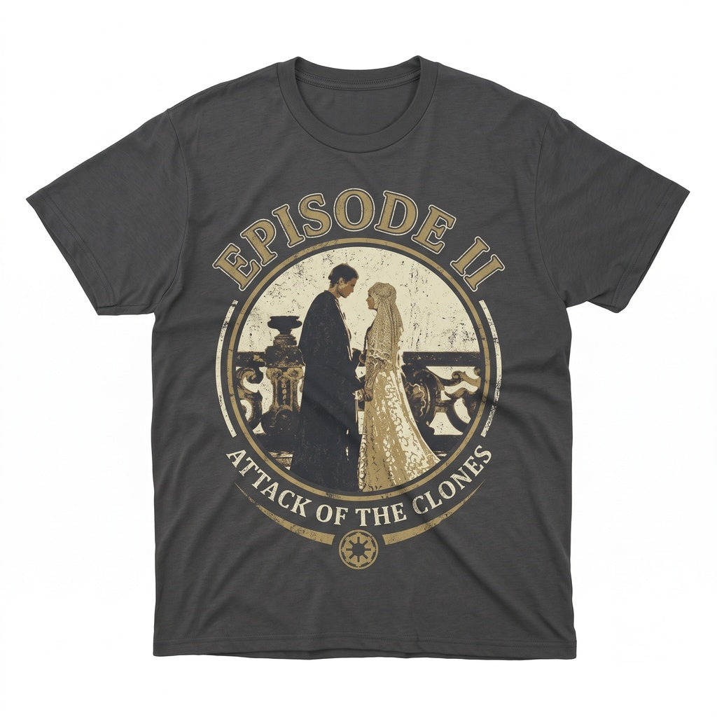 Oversized Anakin Skywalker Padme Amidala Vintage Galactic Wedding Graphic Unisex TShirt