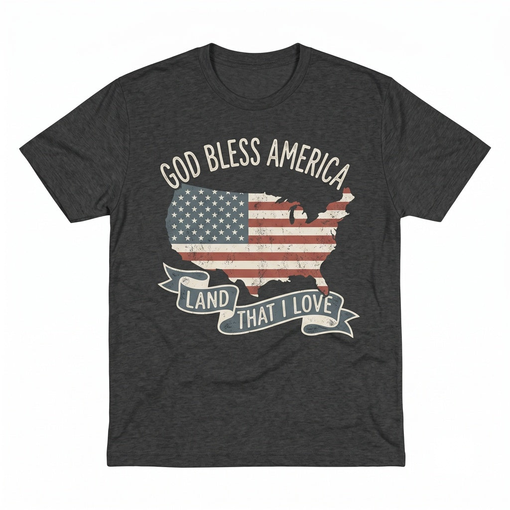 God Bless America Land That I Love 4th of July Patriotic US Flag Graphic Unisex TShirt