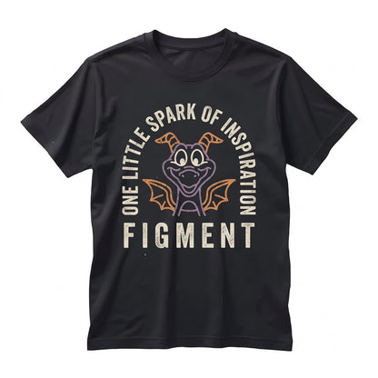 Oversized Figment Front Back Print One Little Spark Epcot Theme Park Graphic Unisex TShirt