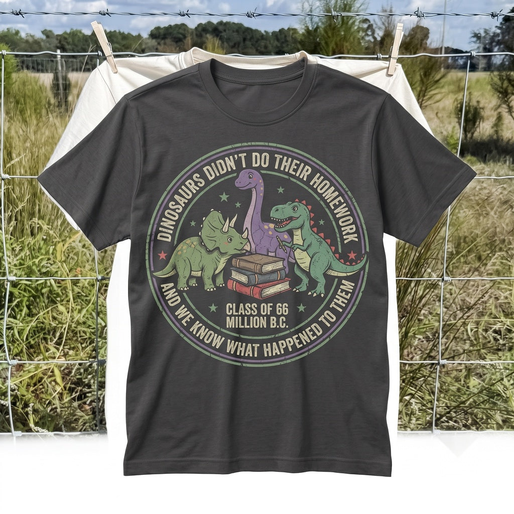 Funny Dinosaur Teacher Graphic Classroom Humor Back to School Cute Style Educator Gift Apparel Unisex TShirt