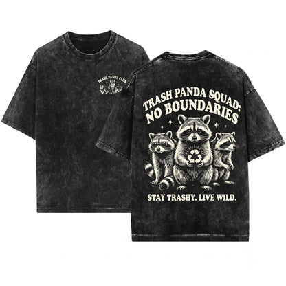 Stay Trashy Raccoon Meme Opossum Skunk Lover Gift Graphic Unisex Wash T-Shirt