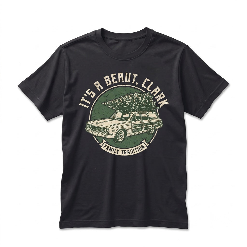 Its A Beaut Clark Christmas Retro Station Wagon Tree Graphic Unisex TShirt