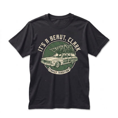 Its A Beaut Clark Christmas Retro Station Wagon Tree Graphic Unisex TShirt