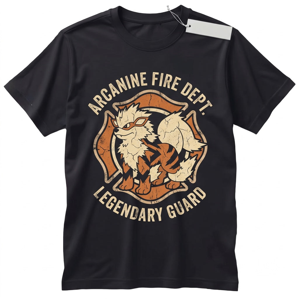Vintage Arcanine Japanese Anime Fire Dog Sleeveless Streetwear Graphic Unisex TShirt