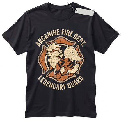 Vintage Arcanine Japanese Anime Fire Dog Sleeveless Streetwear Graphic Unisex TShirt