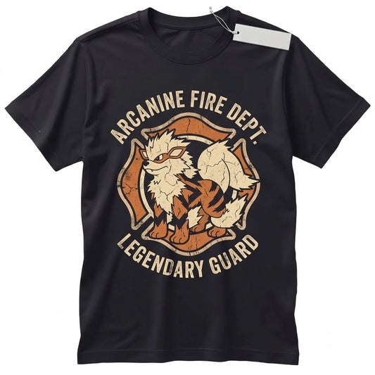 Vintage Arcanine Japanese Anime Fire Dog Sleeveless Streetwear Graphic Unisex TShirt