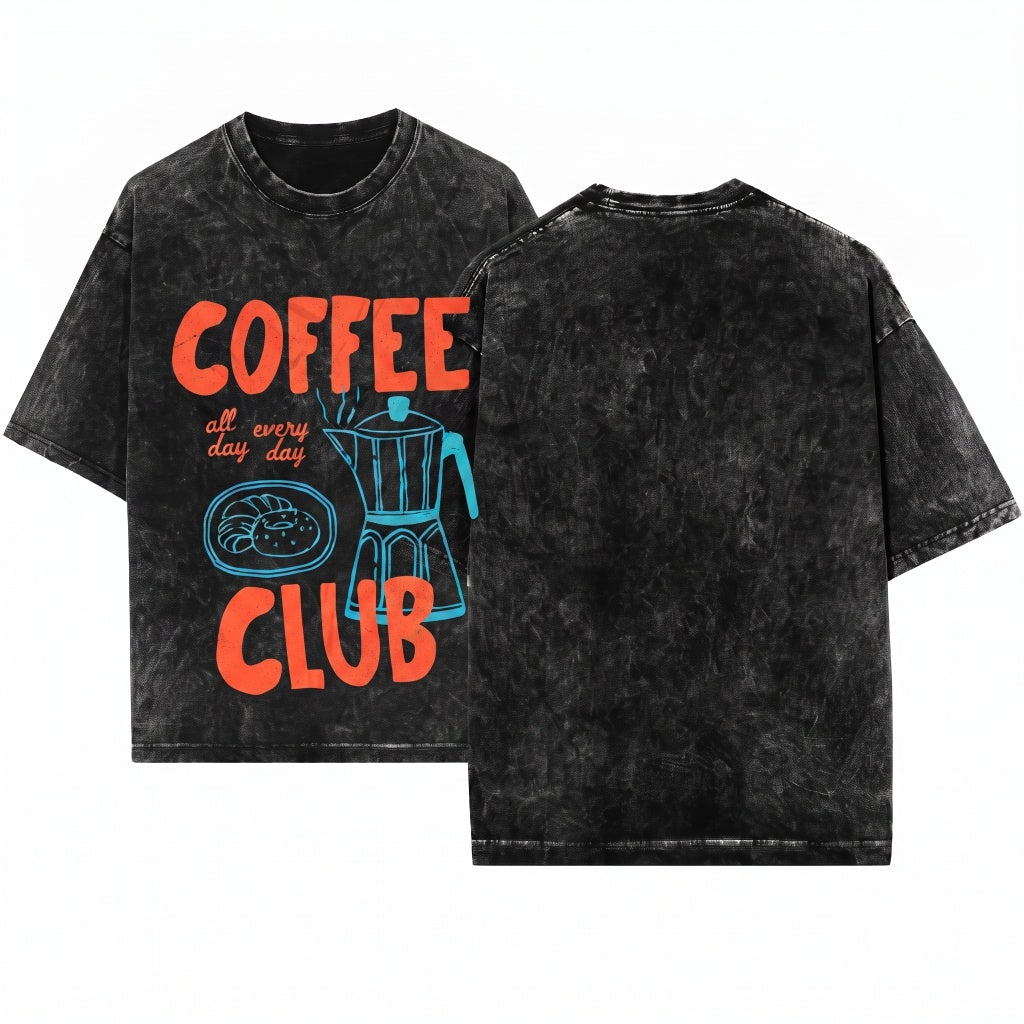 Retro Caffeine Lover Foodie Gift Unisex Wash T-Shirt