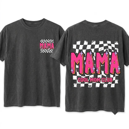 Vibrant Retro Checkered Mama Vintage Gift Unisex Wash T-Shirt