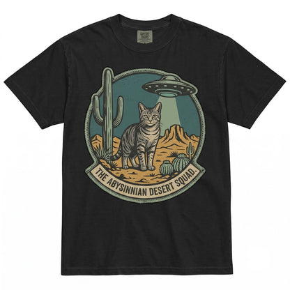 Vintage UFO Cat Alien Abduction Retro Desert Cactus Sunset Western Graphic Gift for Lovers Men Women Unisex TShirt