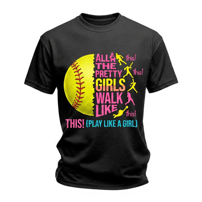 Pretty Girls Softball Game Day Sports Energy Trendy Unisex TShirt