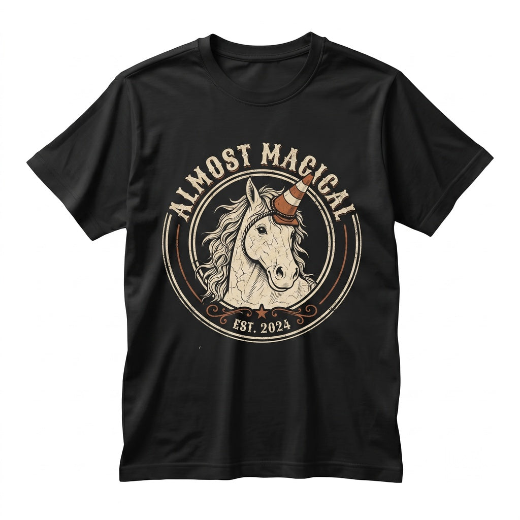 Funny Equestrian Unicorn Humor Horse Lover Novelty Present Graphic Apparel Unisex TShirt