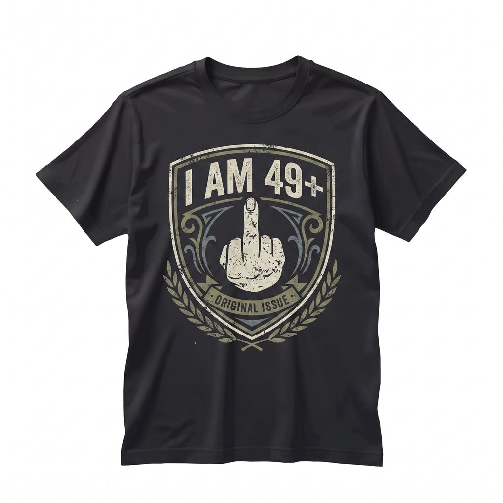 Funny 50th Birthday Gift Middle Finger Mom Dad Bday Party Apparel Graphic Humor Novelty Tops Unisex TShirt