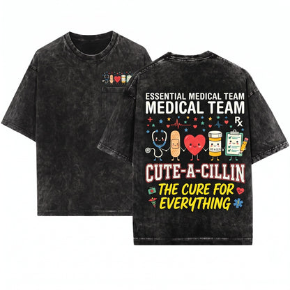 Medical Assistant Healthcare Symbols Nurse Gift Clinic Worker Appreciation Graphic Unisex Wash T-Shirt