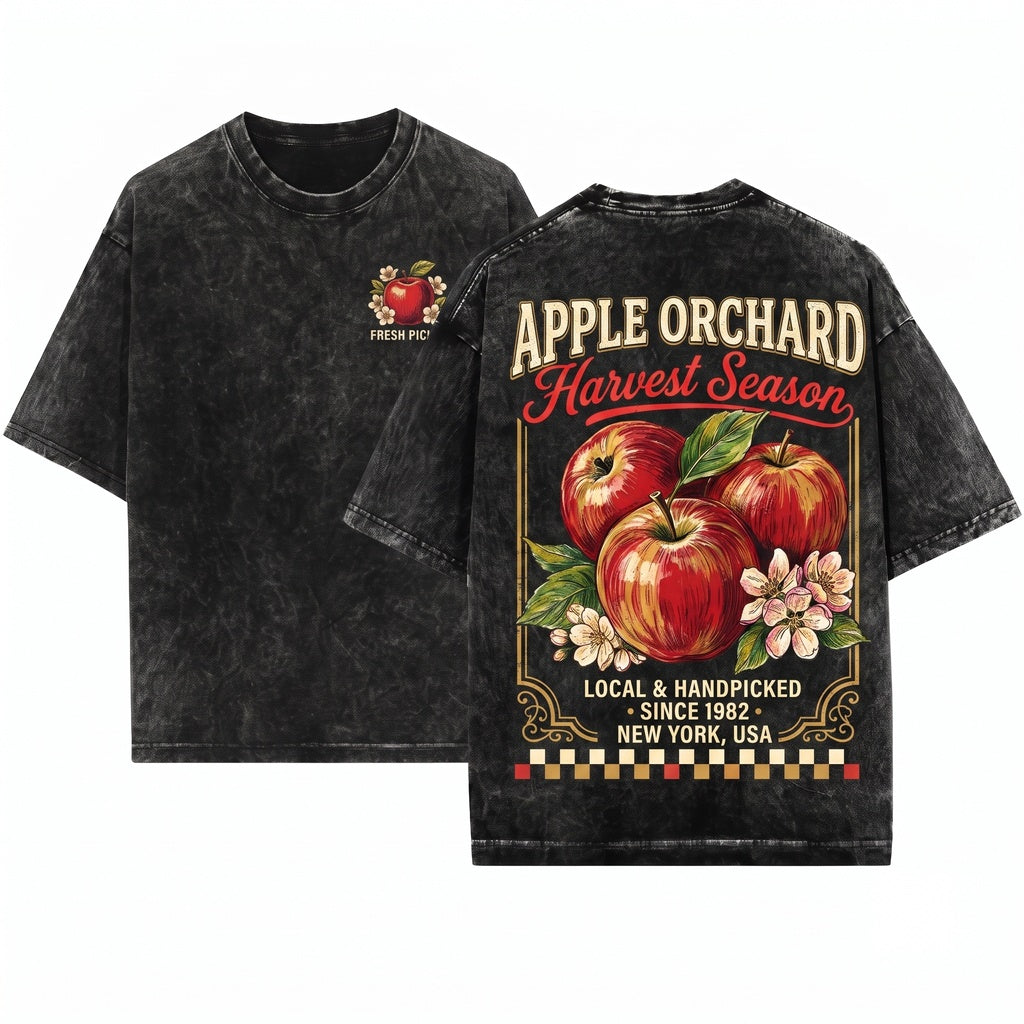 Fall Apple Orchard Harvest Season Unisex Wash T-Shirt