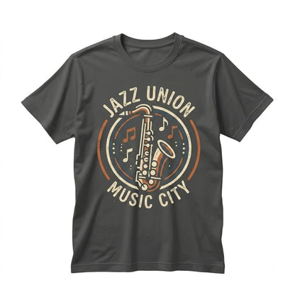 Vintage Saxophone Faux Gold Music Graphic Jazz Concert Outfit Unisex TShirt