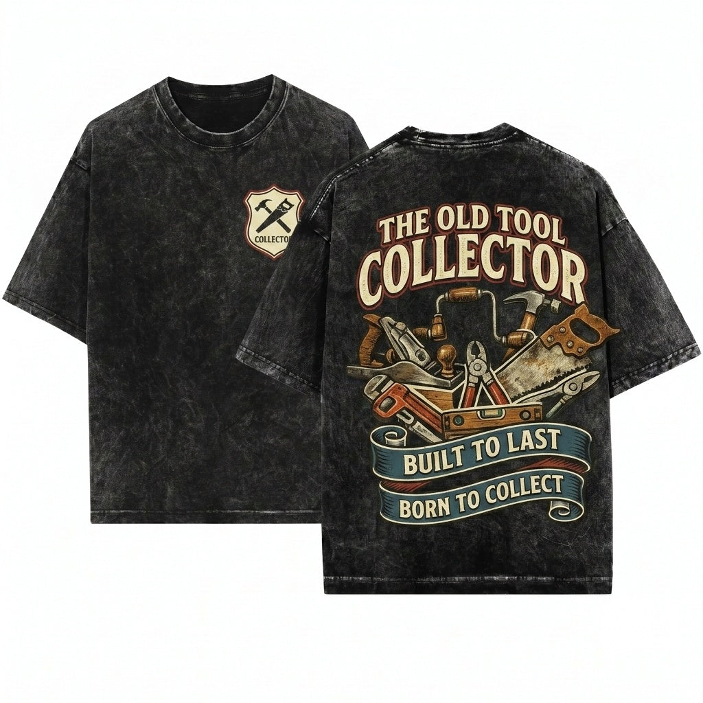 Vintage Graphic Tool Collectors Retro Antique Equipment Artisan Print Outfit Gift Unisex Wash T-Shirt