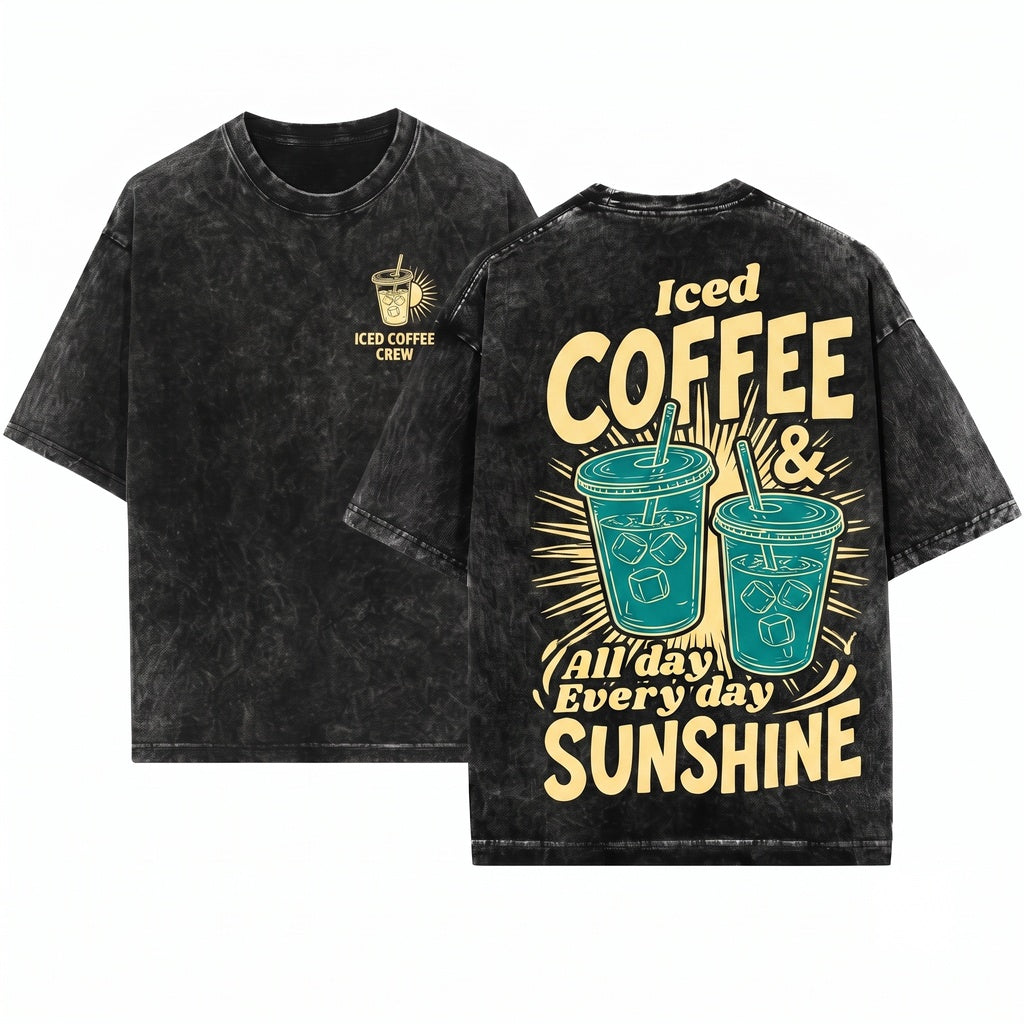 Iced Coffee Sunshine Summer Beach Vacation Gift Unisex Wash T-Shirt