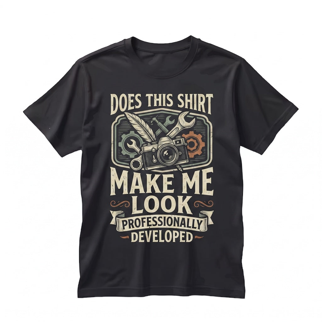 Does This Make Me Look Professionally Developed Funny Office Coworker Gift Corporate Humor Work Unisex TShirt