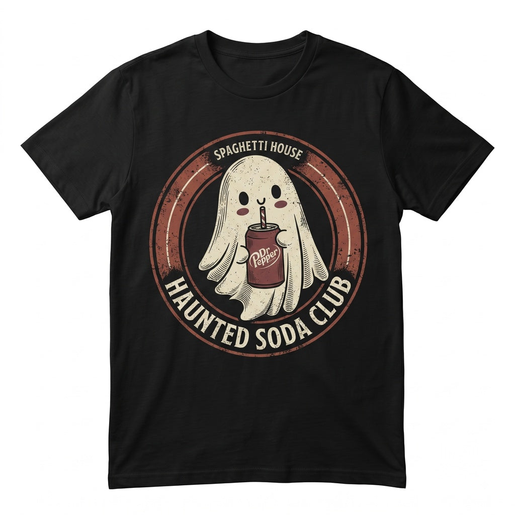 Funny Soda Lover Ghost Graphic Halloween Vintage Retro Spooky Drinker Apparel Unisex TShirt