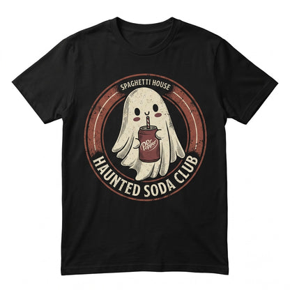 Funny Soda Lover Ghost Graphic Halloween Vintage Retro Spooky Drinker Apparel Unisex TShirt