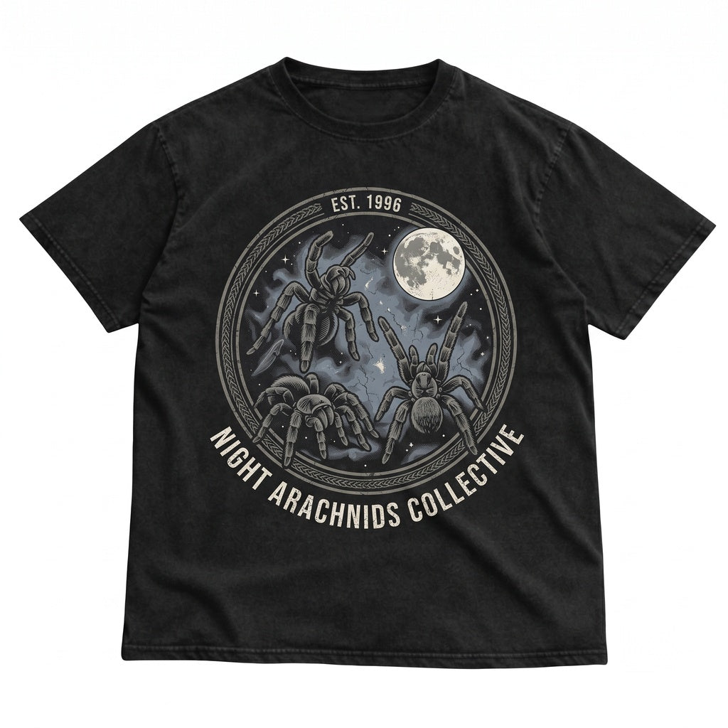 Three Tarantula Moon Funny Spider Graphic Vintage Gothic Arachnid Lover Gift Unisex TShirt