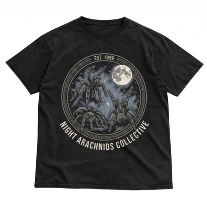 Three Tarantula Moon Funny Spider Graphic Vintage Gothic Arachnid Lover Gift Unisex TShirt