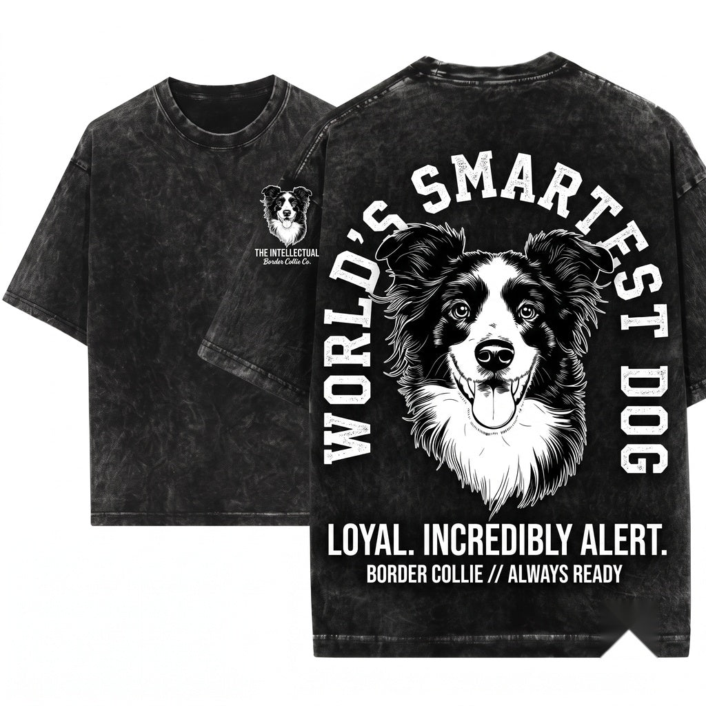 Border Collie Dog Breed Pet Animal Lover Crewneck Sweater Unisex Wash T-Shirt