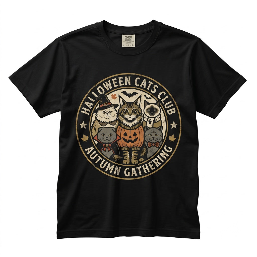 Halloween Spooky Cat Pumpkin Autumn Party Cute Graphic Apparel Gifts Unisex TShirt