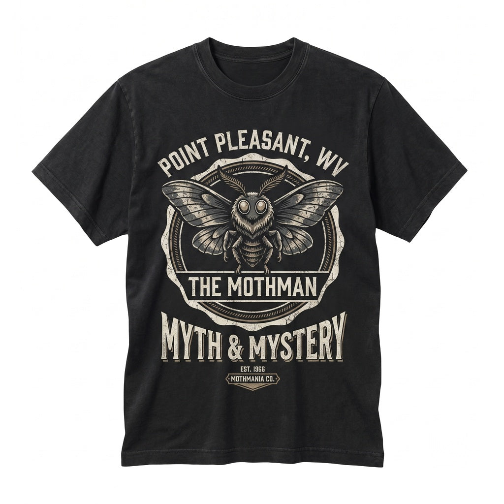 Mothman Cute Cryptid Gift Fantasy Book Lover Retro Cryptozoology Horror Mystical Weirdcore Paranormal Graphic Apparel Unisex