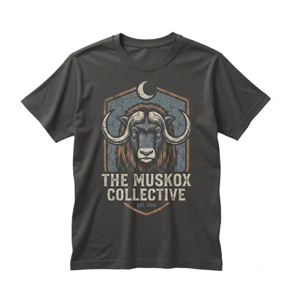Three Muskox Moon Graphic Retro Vintage Funny Washed Animal Bison Wildlife Lovers Gift Unisex TShirt