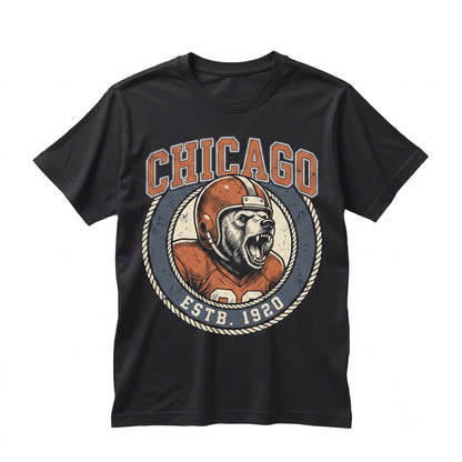Retro 90s Chicago Football Game Day Graphic Vintage CHI Sports Fan Apparel Unisex TShirt