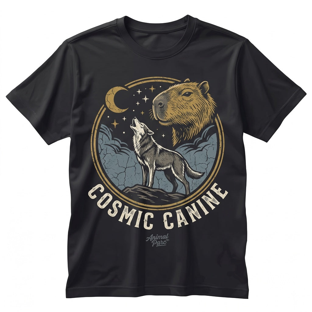 Capybara Howling at Full Moon Vintage 90s Graphic Funny Wildlife Lover Gift Unisex TShirt
