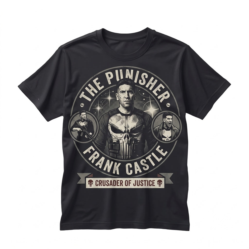 Oversized Vigilante Frank Skull Comic Graphic Sweatshirt Retro Superhero Streetwear Top Unisex TShirt