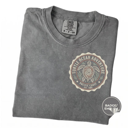 Embroidered Sea Turtle Beach Summer Surfing Hawaii Vacation Tropical Ocean Animal Hippie Cute Unisex TShirt