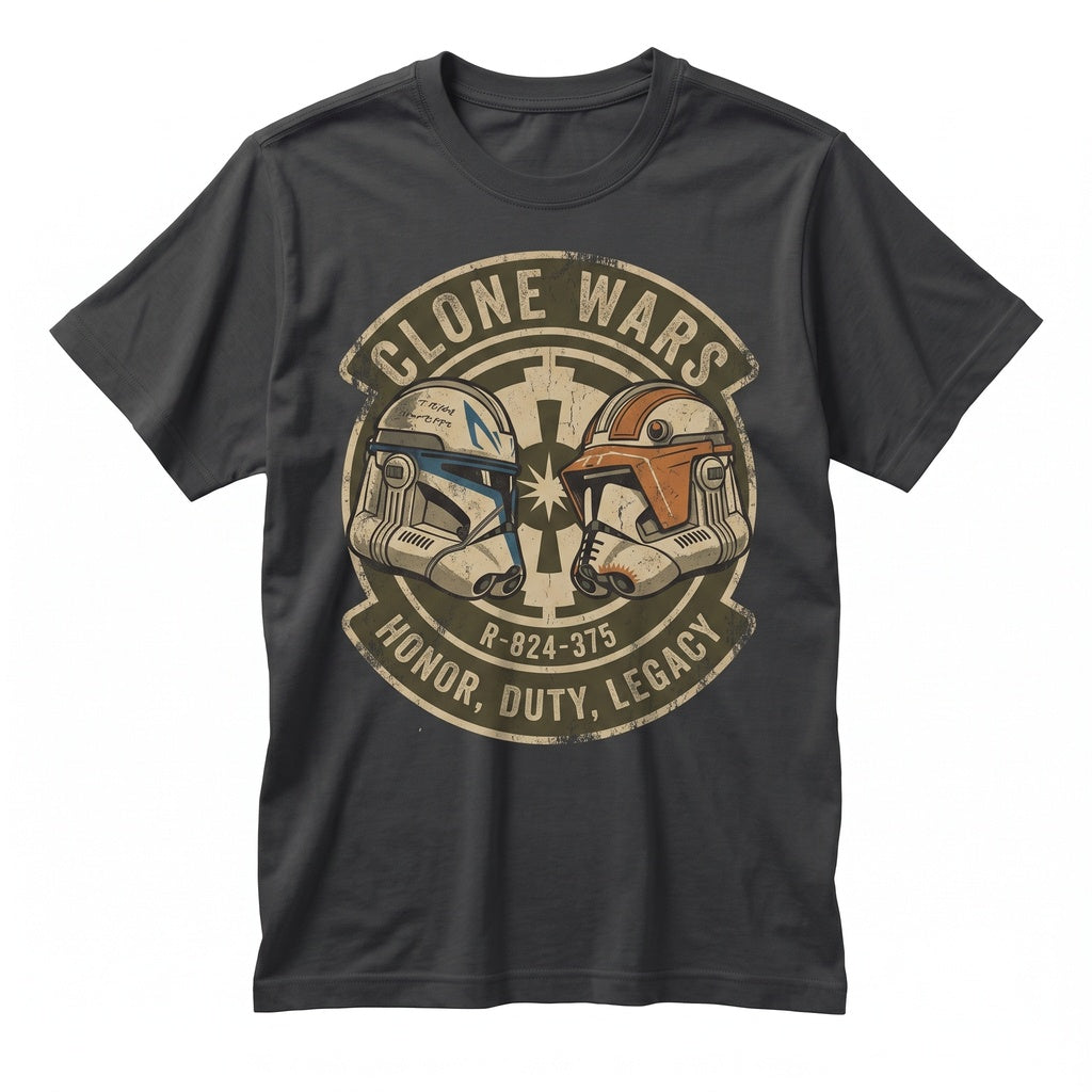 Vintage Victory and Death Galactic Clone Trooper Helmet Ahsoka Fan Theme Park Vacation Graphic Unisex TShirt
