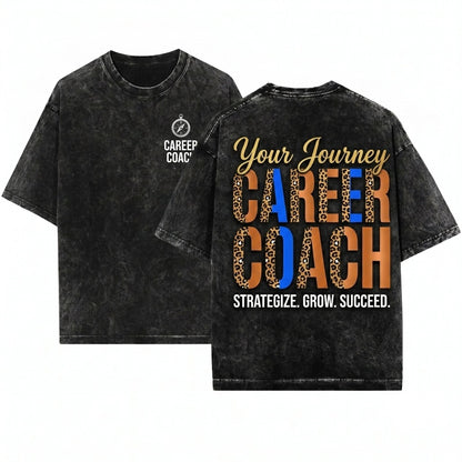 Funny Leopard Print Career Coach Appreciation Unisex Wash T-Shirt