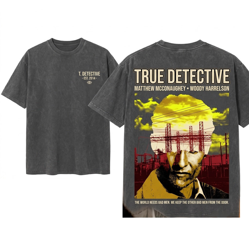 Minimal Retro Detective Season One Crime Drama Mystery Graphic Vintage Apparel Unisex Wash T-Shirt
