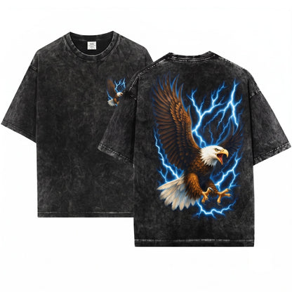 Vintage Retro Patriotic Bald Eagle Thunderbird Graphic Power Unisex Wash T-Shirt