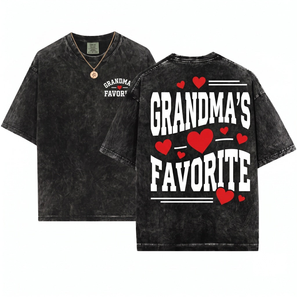 Grandma Favorite Cute Family Sweet Grandparent Gift Unisex Wash T-Shirt