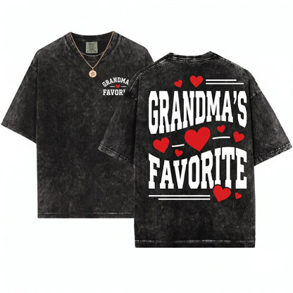 Grandma Favorite Cute Family Sweet Grandparent Gift Unisex Wash T-Shirt