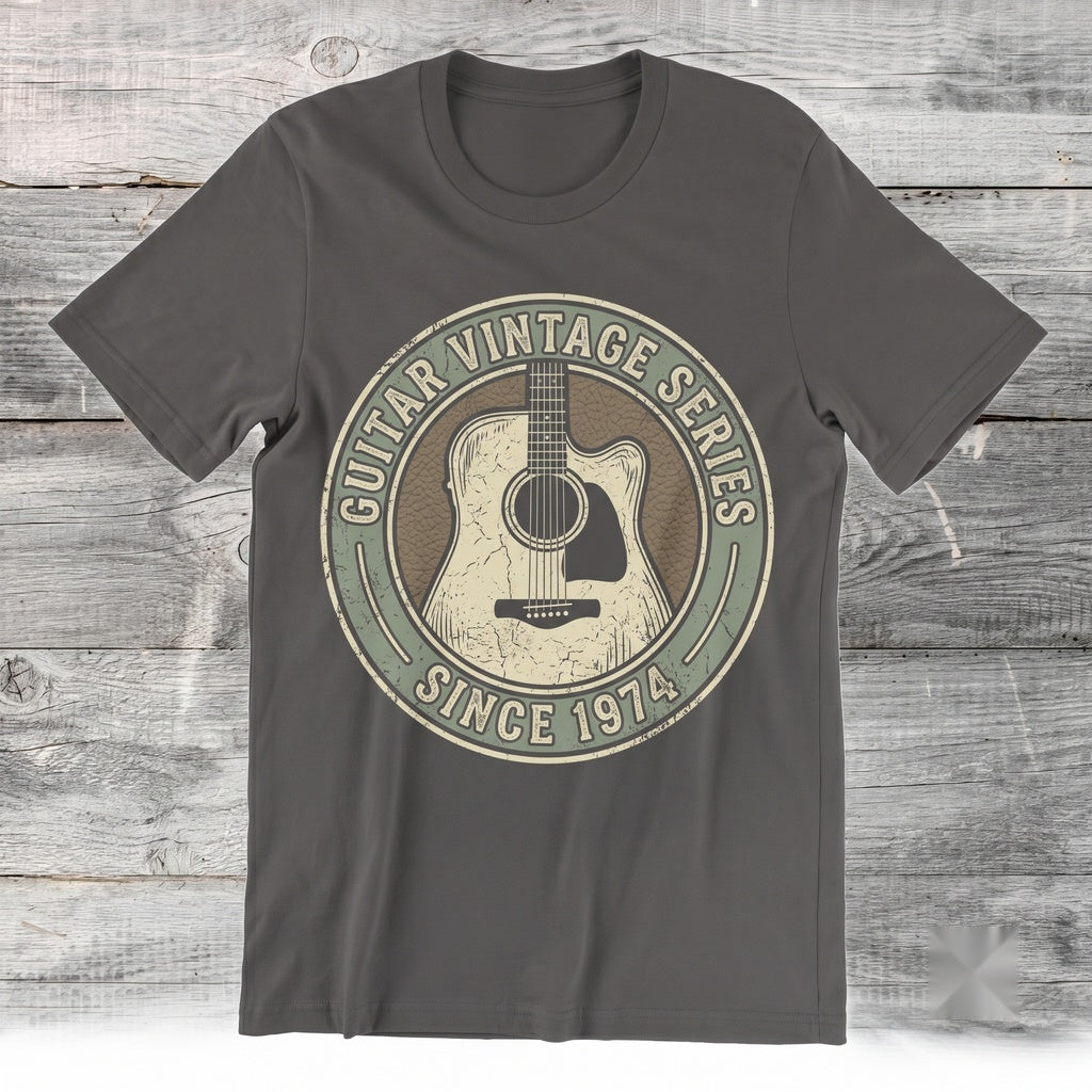 Acoustic Guitar Player Vintage Retro Graphic Tee, Music Lovers Birthday Christmas Present for Musician Guitarist Lessons Unisex